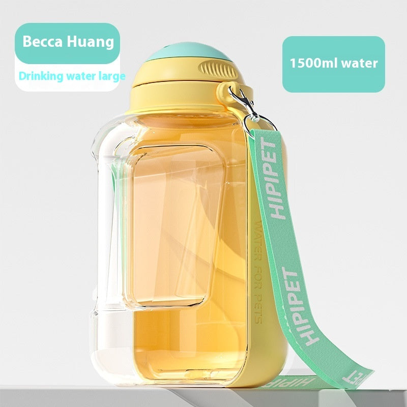 2-in-1 Portable Pet Water & Food Bottle – Large Capacity Travel Dispenser for Dogs & Cats