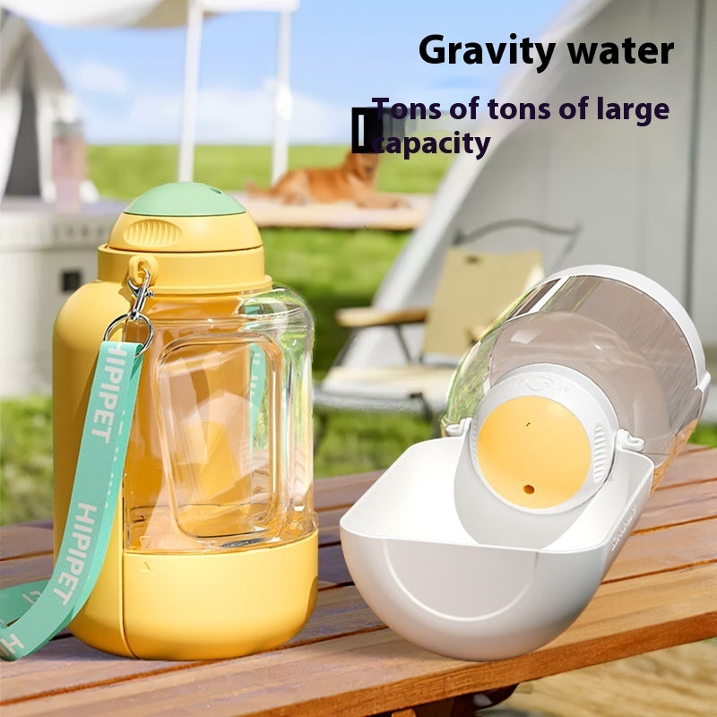 2-in-1 Portable Pet Water & Food Bottle – Large Capacity Travel Dispenser for Dogs & Cats