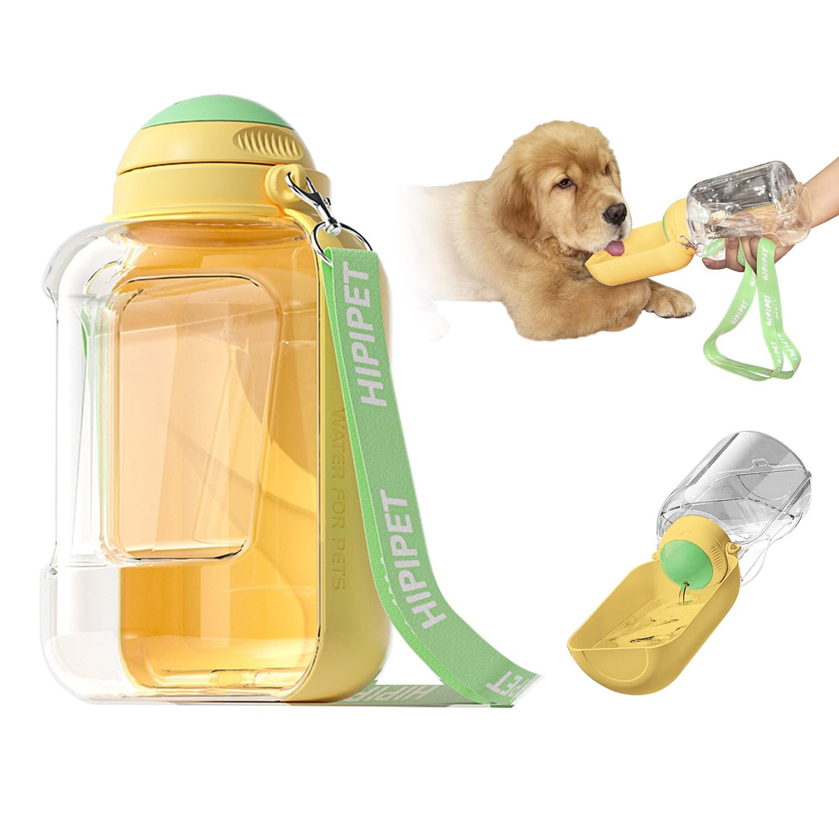 2-in-1 Portable Pet Water & Food Bottle – Large Capacity Travel Dispenser for Dogs & Cats