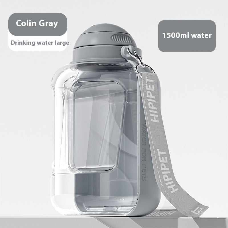 2-in-1 Portable Pet Water & Food Bottle – Large Capacity Travel Dispenser for Dogs & Cats