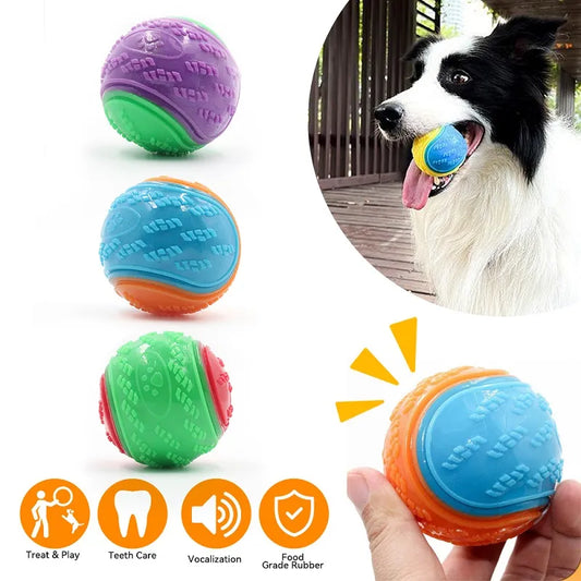 Dogs Teeth Cleaning Bite Resistance Squeaky Ball Toy