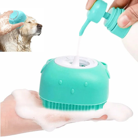 Soft Silicone Shower Gel Massager & Bathing Brush for Pets