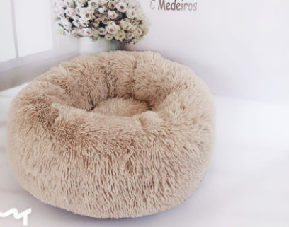 Cozy Pet Nest Bed – Round Plush Sleeping Mat for Puppies and Cats