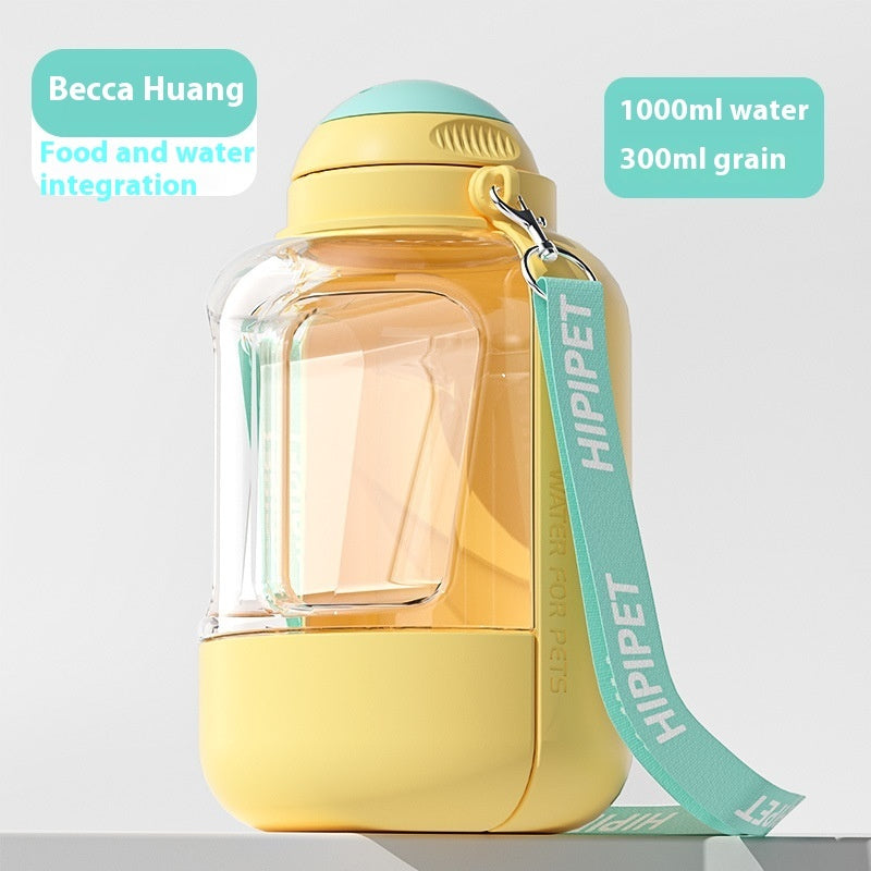 2-in-1 Portable Pet Water & Food Bottle – Large Capacity Travel Dispenser for Dogs & Cats